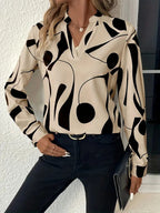 Damen High Fashion Bluse mit modernem Muster