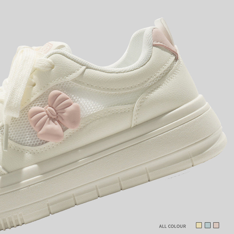 Damen Sneaker mit verspieltem Schleifenmotiv und bequemer Dämpfung