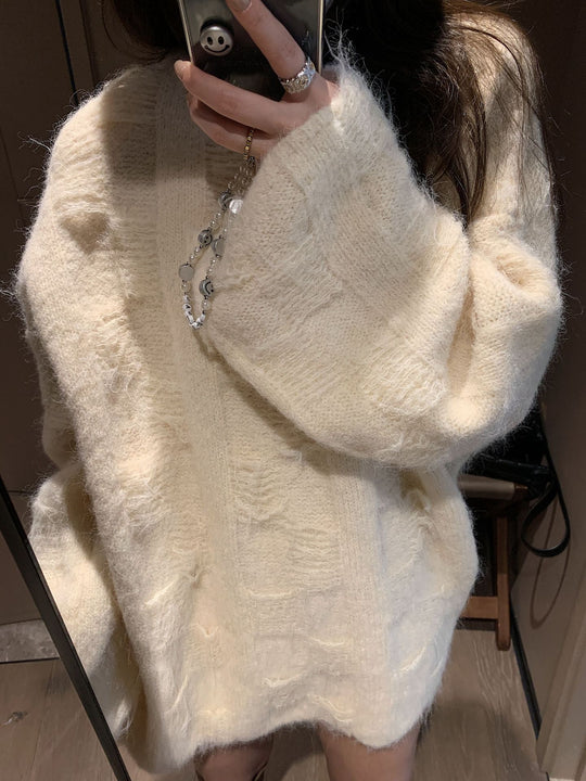 Damen Oversized Strickpullover im lässigen Pullover-Stil R&B