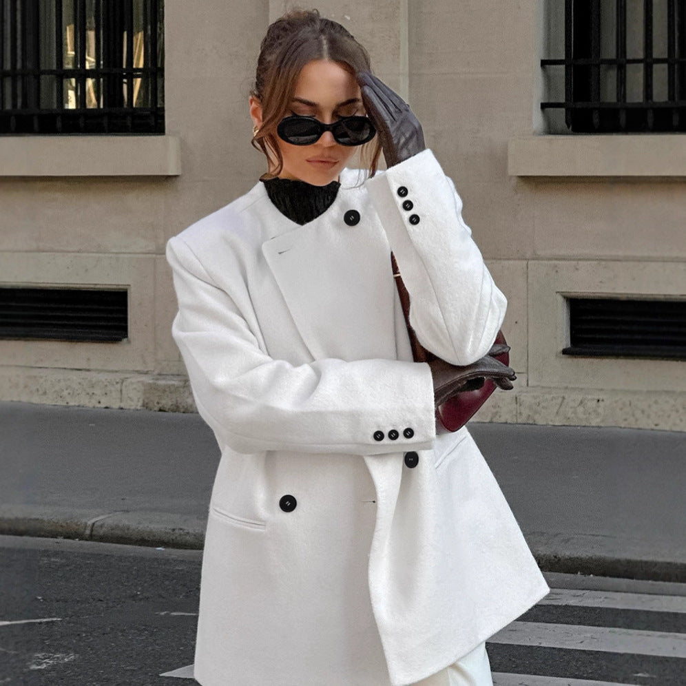 Damen Trendiger Oversized Blazer mit doppelter Knopfleiste R&B