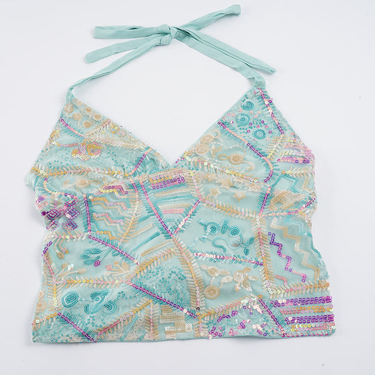 Damen Glamouröses Top mit eleganten Pailletten-Details R&B