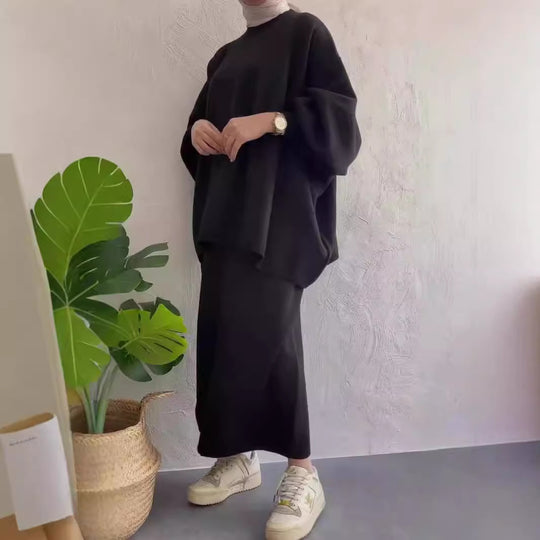 Damen Lässiges Sweat-Set mit weitem Schnitt und bequemen Taschen R&B