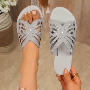Damen Elegante Riemchen-Sandalen mit floralem Cut-Out-Design R&B