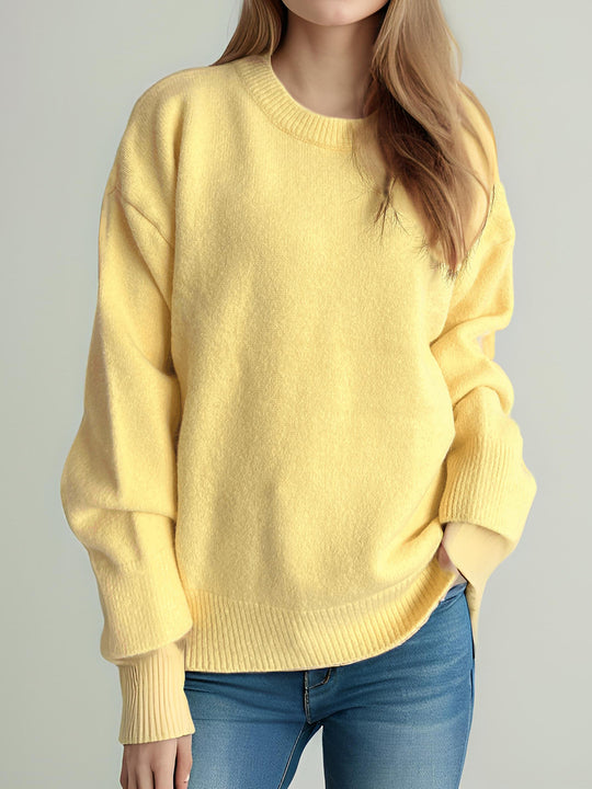 Damen lässiger Strickpullover mit weitem Schnitt und maximalem Komfort R&B