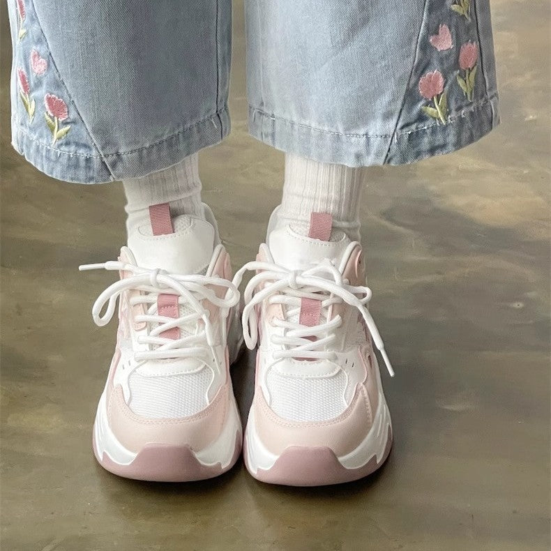 Damen Sportliche Chunky Sneaker mit atmungsaktivem Mesh und bequemer Dämpfung R&B