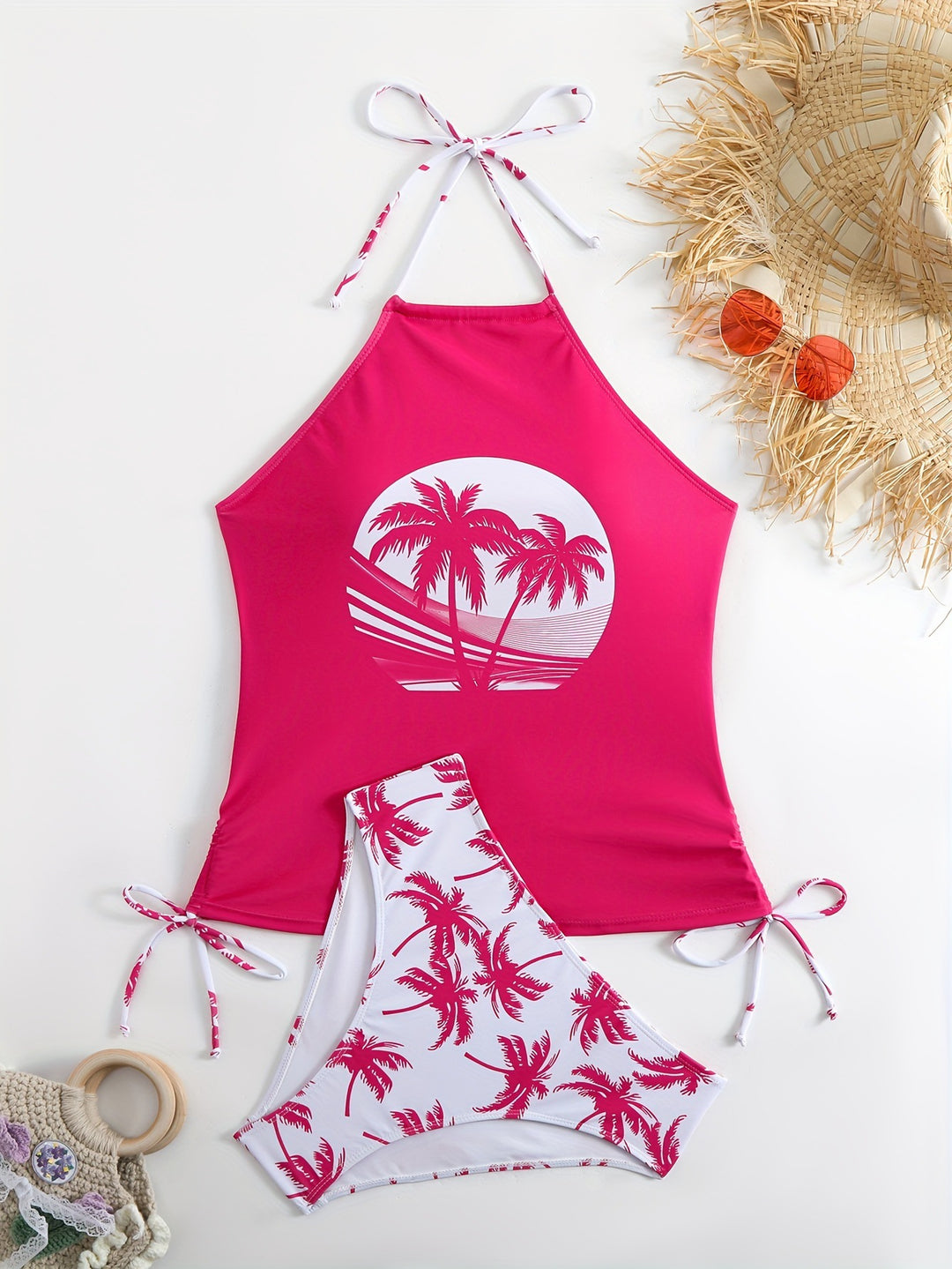 Damen Bikiniset mit Palmenmuster von R&B