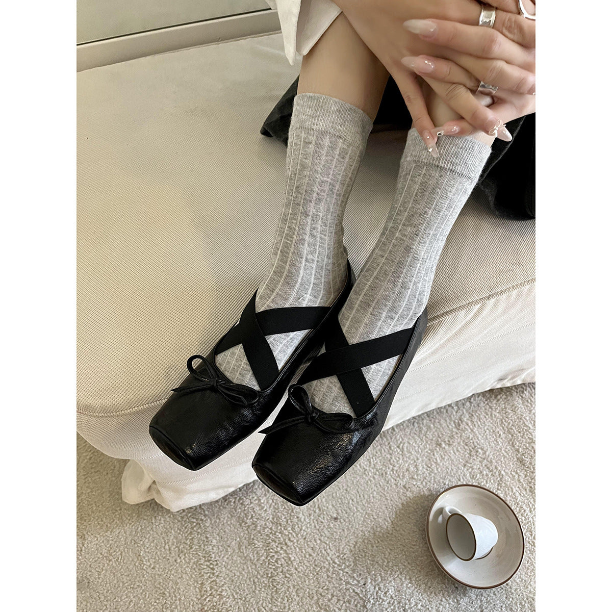 Damen Ballerinas mit elegantem Riemendesign und verbessertem Komfort R&B