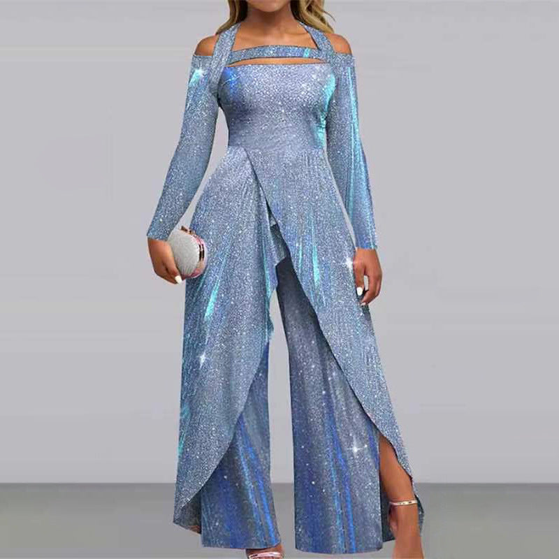 Damen Glamouröses Funktionsjumpsuit mit schimmerndem Effekt und elegantem Design R&B