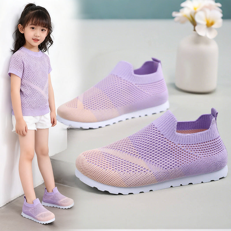 Damen Atmungsaktive Slip-On Sneakers mit elastischer Netzstruktur