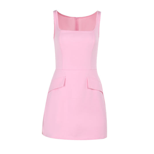 Damen figurbetontes Sommerkleid mit praktischen Taschen R&B