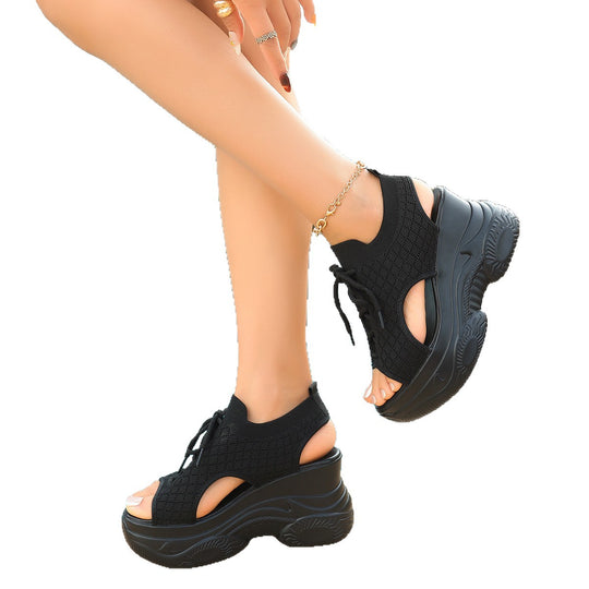 Damen Plateau-Sandalen mit atmungsaktivem Obermaterial und modischem Design R&B