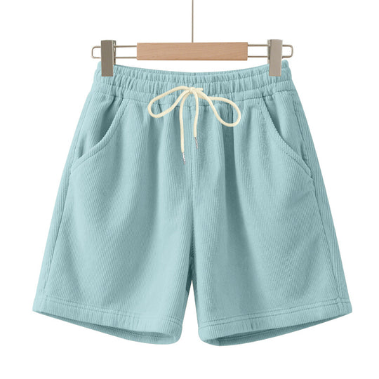Herren nan gerippte Jersey-Shorts mit elastischem Bund, dekorativem Kordelzug und seitlichen Eingrifftaschen R&B