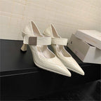 Damen elegante spitze Pumps mit verstellbarem Riemen