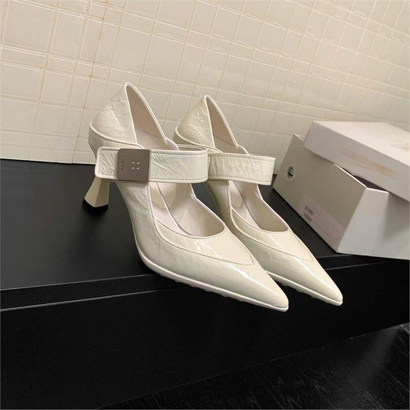 Damen elegante spitze Pumps mit verstellbarem Riemen