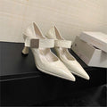 Damen elegante spitze Pumps mit verstellbarem Riemen R&B