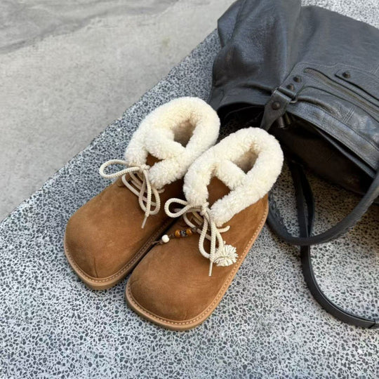 Damen Kuschelige Winterboots mit weichem Kunstfellkragen R&B