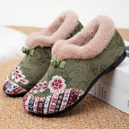 Damen Hausschuhe mit elegantem floralen Design und kuscheligem Innenfutter R&B