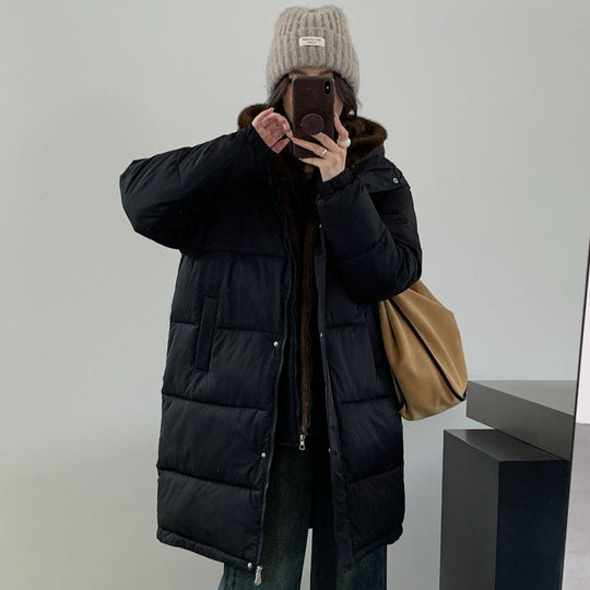 Damen Eleganter gefütterter Winterparka mit Plüschkragen und praktischen Taschen R&B