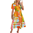 Damen Maxi-Kleid mit floralem Design und knackigem Schnitt R&B