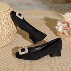 Damen Ballerina mit eleganter Strassschnalle