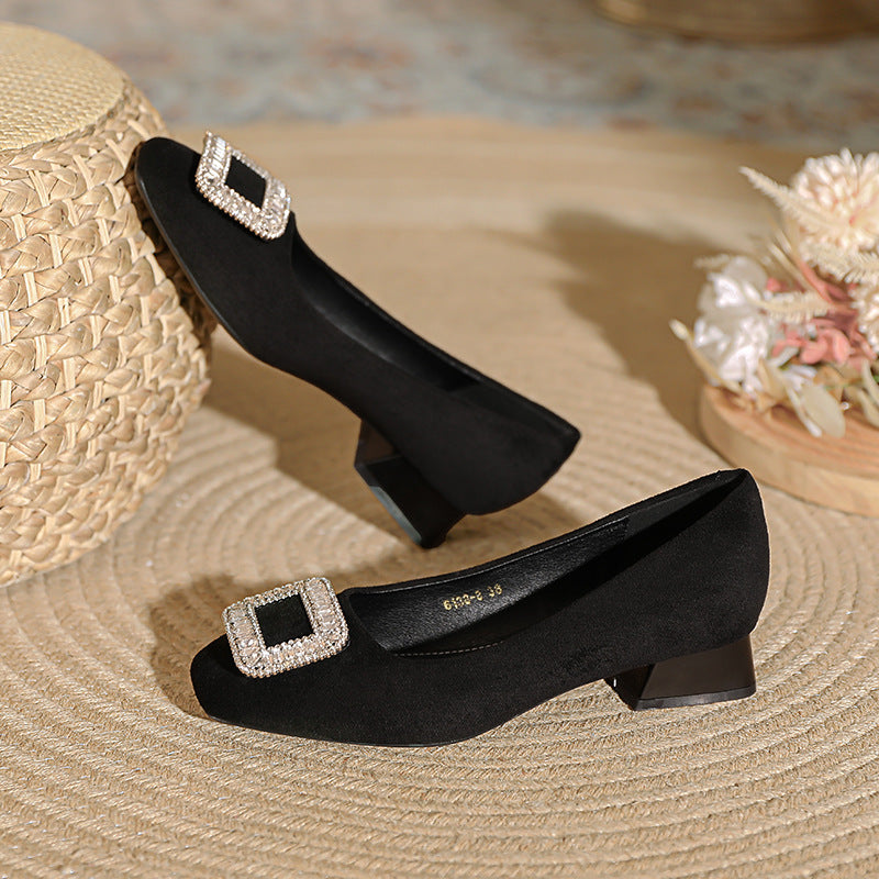 Damen Ballerina mit eleganter Strassschnalle