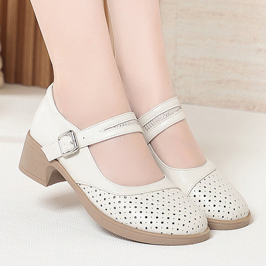 Damen Mary Jane Komfort Schuhe mit atmungsaktiver Oberflächengestaltung und elegantem Riemchen R&B
