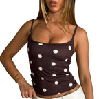 Damen Spaghetti-Top mit Polka-Dots und figurformendem Schnitt R&B