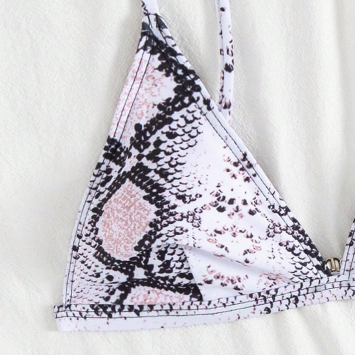 Damen modern geschnittenes Bikini-Set mit Schlangenmuster