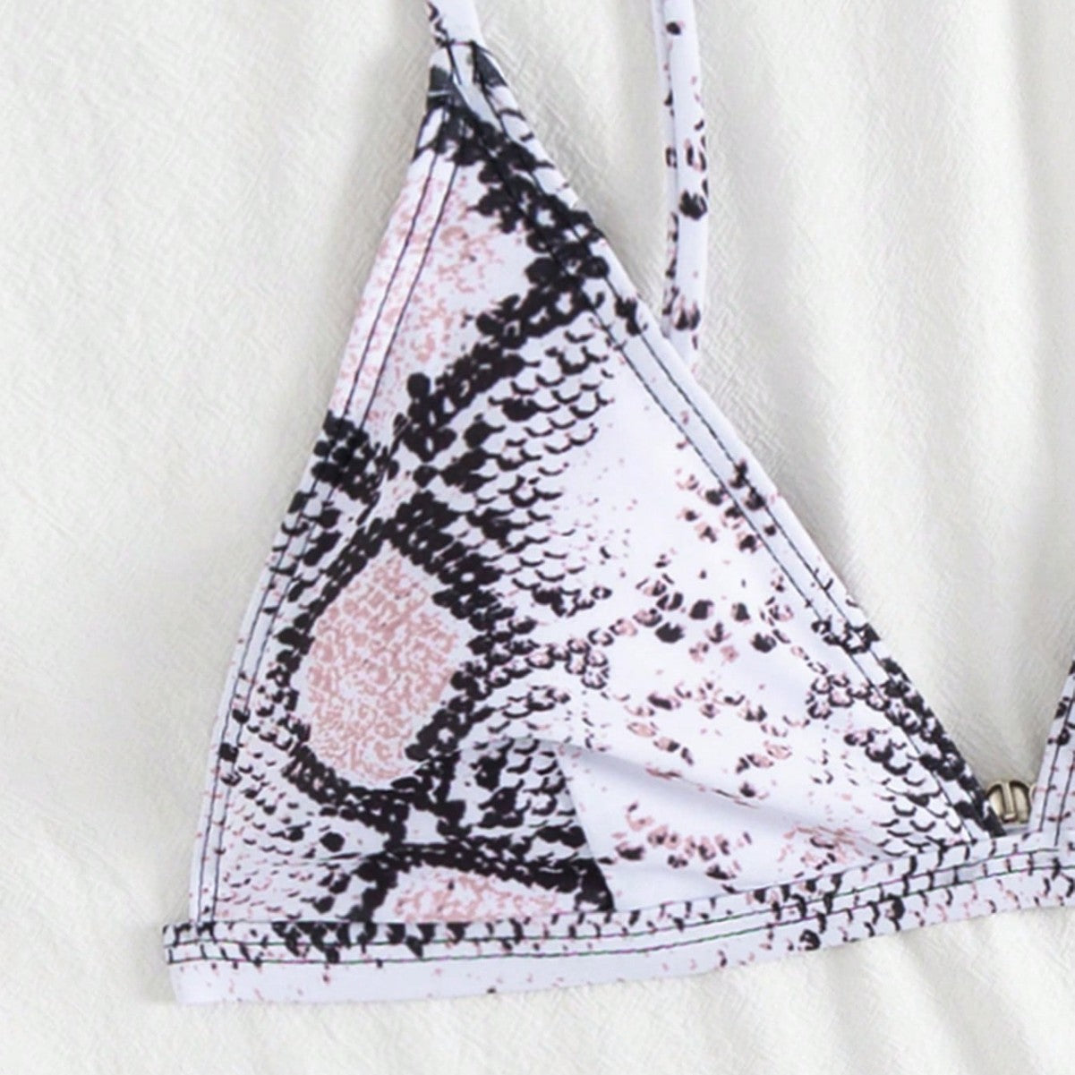 Damen modern geschnittenes Bikini-Set mit Schlangenmuster R&B