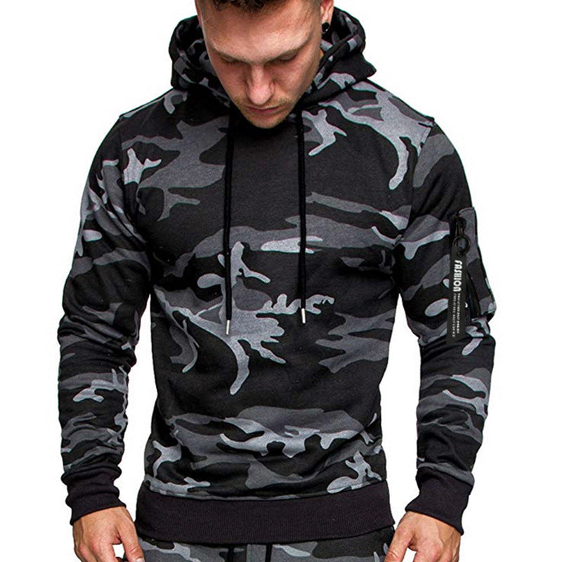 Herren sportlicher Hoodie mit seitlichem Reißverschluss R&B