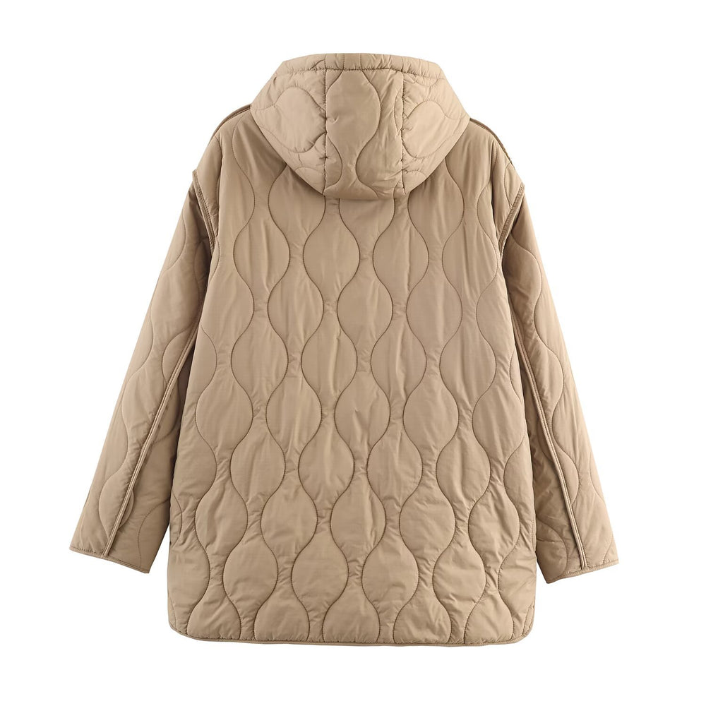 Damen gesteppte Kapuzenjacke R&B