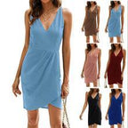 Damen Elegantes Wickel-Minikleid R&B