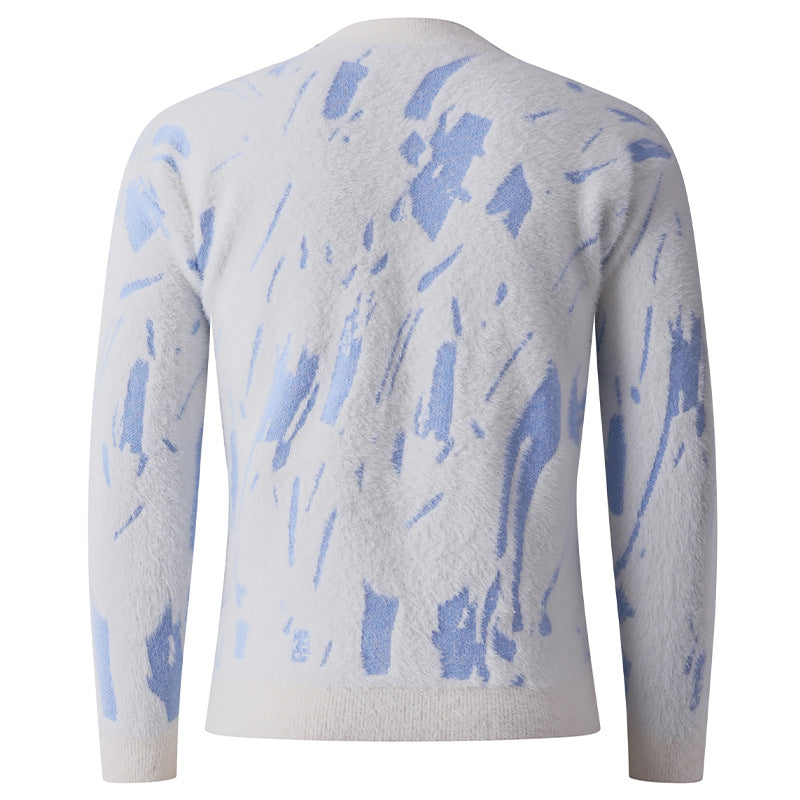 Damen modischer Pullover mit strukturiertem Muster und hohen Kragen R&B