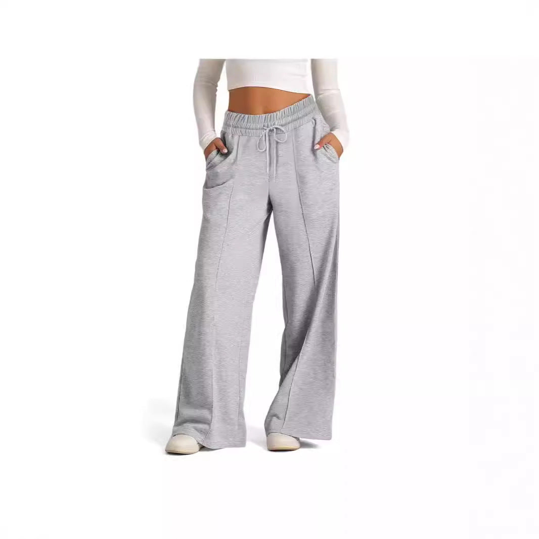 Damen Weitgeschnittene Freizeithose mit elastischem Bund und praktischen Taschen R&B