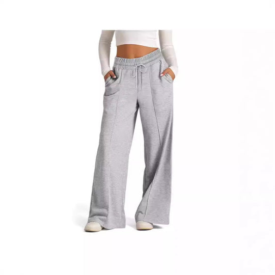 Damen Weitgeschnittene Freizeithose mit elastischem Bund und praktischen Taschen R&B