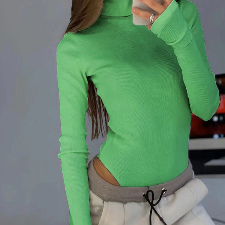 Damen Langärmliges Oberteil mit hohem Kragen und modernen Cut-Outs R&B