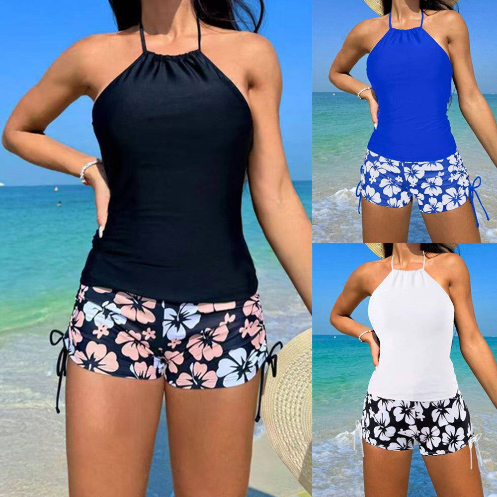 Damen Sportlicher Badeset mit modischen Blumenmuster R&B