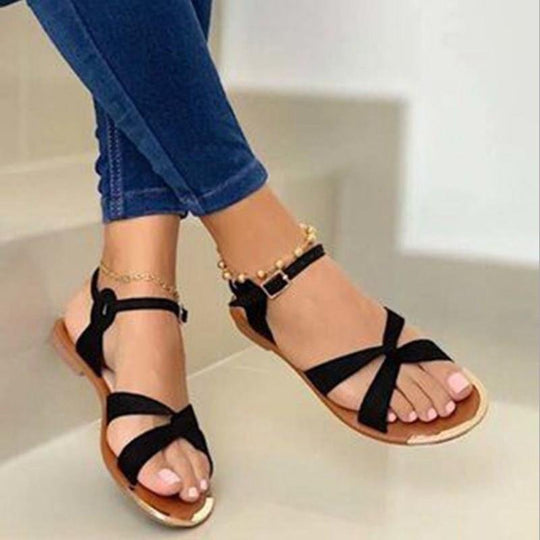 Damen elegante flache Sandalen R&B
