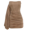Damen Glamourös drapiertes Cocktailkleid mit asymmetrischem Ausschnitt und funkelnden Details R&B