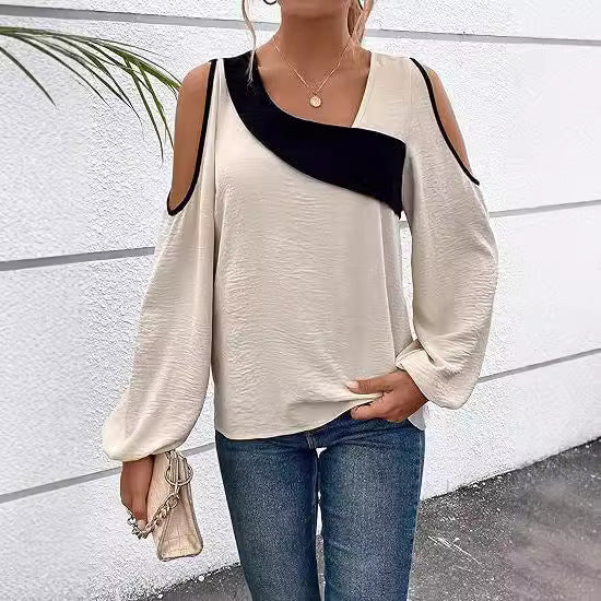 Damen Designer-Top mit Cut-Out-Ärmeln R&B
