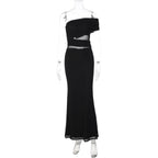 Damen Elegantes Maxikleid mit asymmetrischem Oberteil und Raffungen R&B