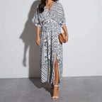 Damen Leichtes Maxikleid mit floralem Muster und lässigem Schnitt R&B