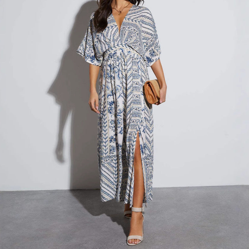 Damen Leichtes Maxikleid mit floralem Muster und lässigem Schnitt R&B