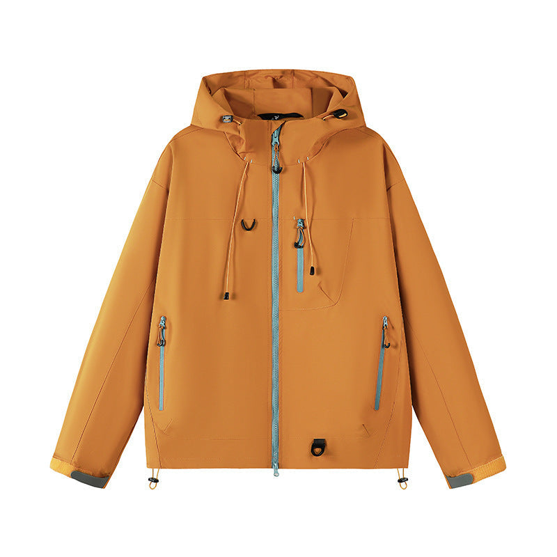 Herren technische Outdoor-Jacke mit verstellbarem Kapuzendesign und zahlreichen Reißverschlusstaschen R&B