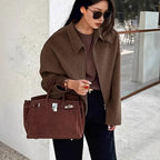 Damen Trendige cropped Jacke aus Wollmix R&B