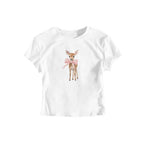 Damen T-Shirt mit süßem Reh-Motiv und farbenfrohem Aufdruck R&B