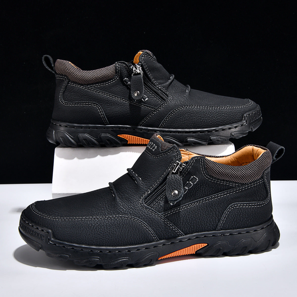 Herren Bequeme und elegante Stiefeletten mit Reißverschluss R&B