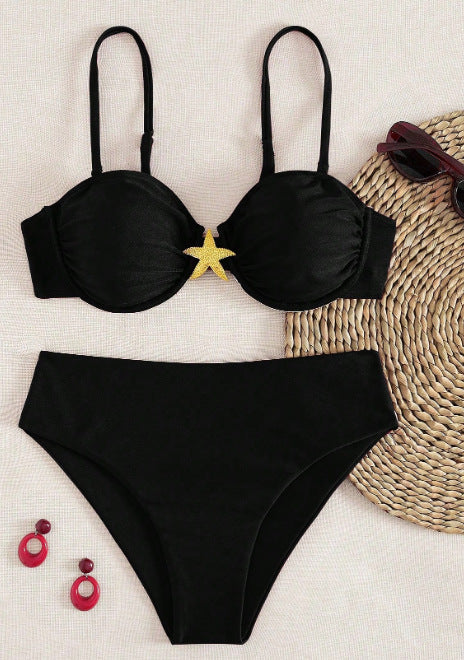 Damen Balconette-Bikini mit dekorativen Sternen R&B