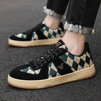 Damen Modische Sneaker mit Rautenmuster und rutschfester Sohle