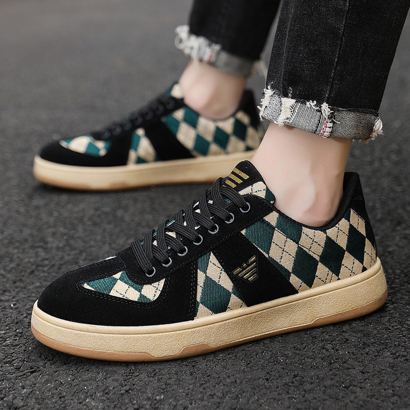 Damen Modische Sneaker mit Rautenmuster und rutschfester Sohle